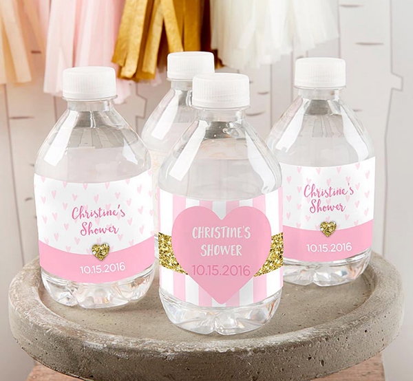 Kate Aspen Sweet Heart Designs Personalized Water Bottle Labels