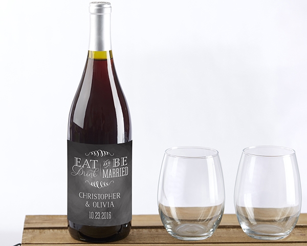 Kate Aspen Eat Drink & Be Married Personalized Wine Bottle Labels