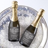 Kate Aspen Eat Drink & Be Married Personalized Mini Wine Bottle Labels