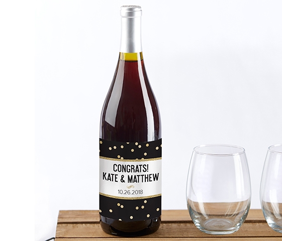 Kate Aspen Party Time Confetti Dots Motif Personalized Wine Bottle Labels