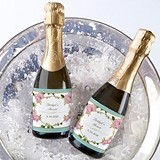 Kate Aspen Tea Time Floral Design Personalized Mini Wine Bottle Labels