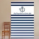 Kate Aspen Personalized Royal Blue Stripe Nautical Photo Backdrop