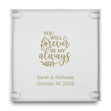 Kate Aspen Personalized Glass Coasters (Numerous Wedding Design Choices)