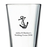 Kate Aspen Classic Anchor & Nautical Rope Design Personalized 16oz Pint Glass