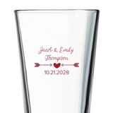 Kate Aspen "Arrows with Heart" Design Personalized 16oz Pint Glass