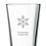 Kate Aspen Classic Snowflake Design Personalized 16oz Pint Glass