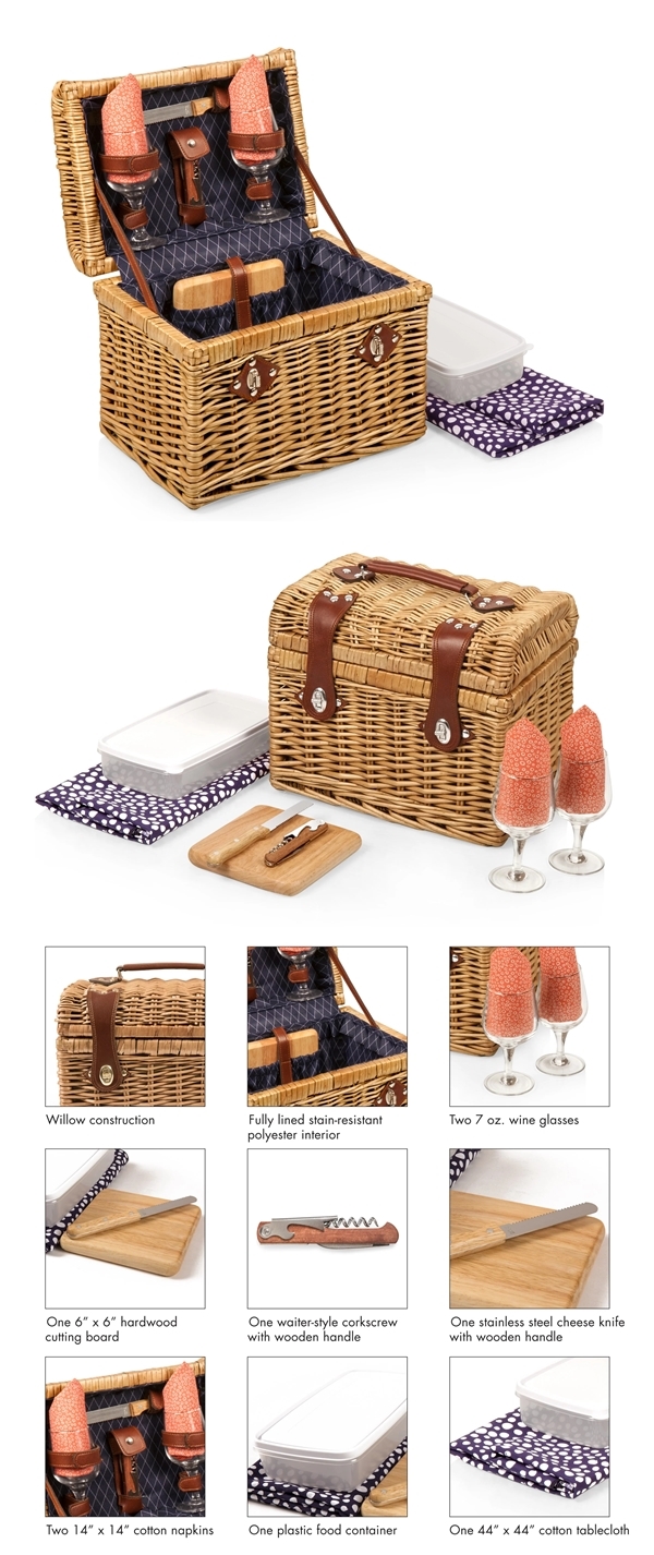 Adeline Collection Napa Wine & Cheese Picnic Basket