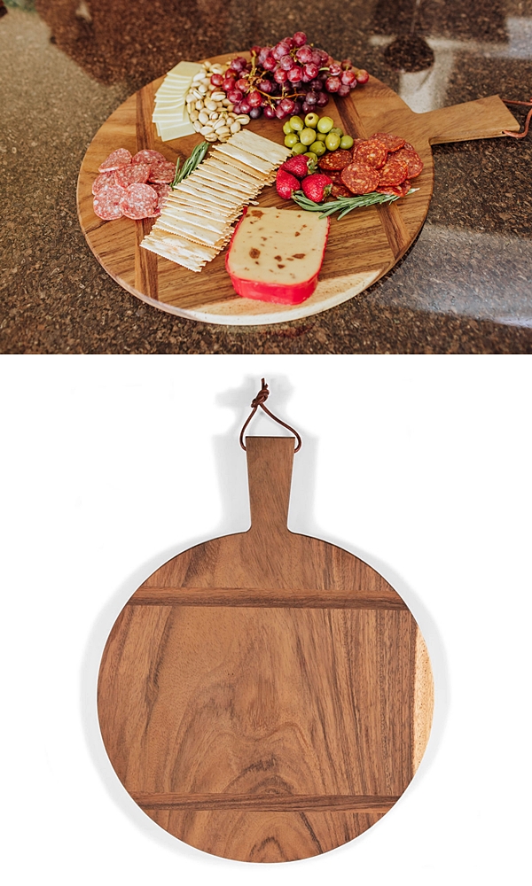 Toscana 'Madera' Round Caribbean Walnut Charcuterie Board