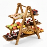 Toscana 'Serving Ladder' Acacia-Wood 3-Tiered Serving Station