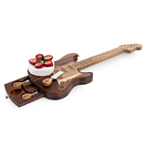 Toscana Acacia-Wood "Guitar Legend" Cheese Board & Hidden Tools Set