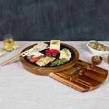 Insignia Acacia-Wood and Slate Serving Board with Hidden Cheese Tools
