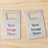 Personalized Custom Design Silver-Metal Credit Card Bottle Openers Set of 6
