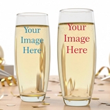 Personalized Custom Design 9oz Stemless Champagne Glasses (Set of 6)