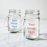 Personalized "Custom Design" 16oz Mason Jar Mugs with Handles (Set of 6)