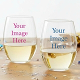 Personalized Custom Design 9oz Stemless Wine Glasses (Set of 6)