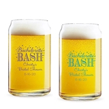 Personalized 'Bachelorette Bash' Design 16oz Beer Can-Shaped Glass