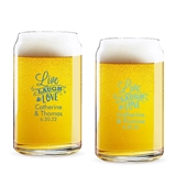 Personalized 'Live Laugh & Love' Design 16oz Beer Can-Shaped Glass