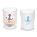 Personalized Palm Beach Pineapple Design Frosted Glass Votives