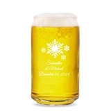 Personalized 'Winter Wonderland' Snowflakes 16oz Beer Can-Shaped Glass