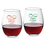 Personalized 9oz 'Endless Love' Infinity Design Stemless Wine Glasses