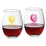 Personalized 9oz 'Love You to the Moon & Back' Stemless Wine Glasses