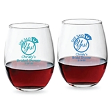 Personalized 9oz 'She Said Yes' Ring Design Stemless Wine Glasses