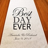 Personalized "Best Day Ever" Motif Aisle Runner (19 Colors)