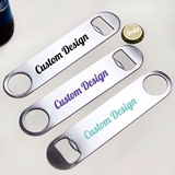 Personalized Custom Design Silver-Metal Oblong Bartender Bottle Opener