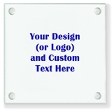Personalized 'Your Design and Text' Glass Coasters (18 Ink Colors)