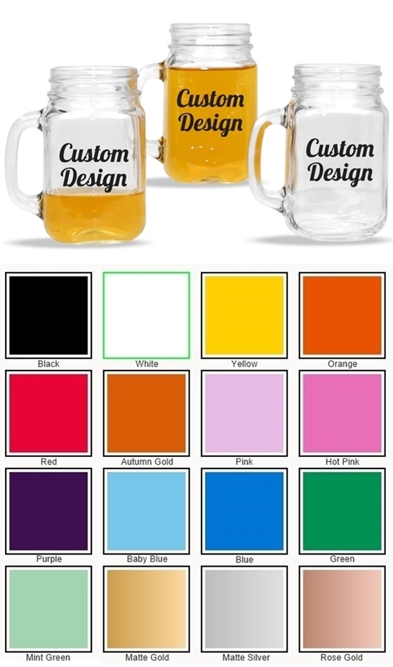 Personalized "Custom Design" 16oz Mason Jar Mug with Handle