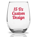 Personalized "Custom Design" 15oz Stemless Wine Glass