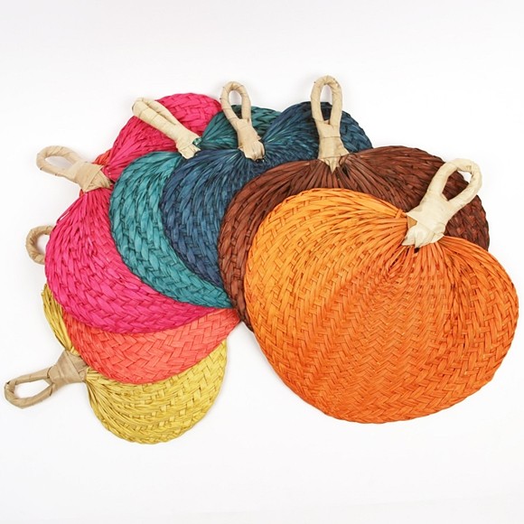 colorful hand fans