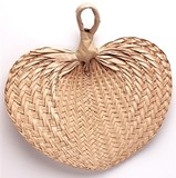 Medium-Sized Hand Fans Made of Natural Buri Palm Leaves (Set of 10)