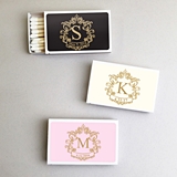 Personalized "Initial Glamour" White Matchboxes (Set of 50)