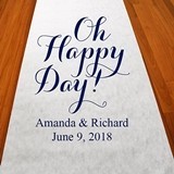 Personalized "Oh Happy Day!" Aisle Runner (19 Colors)