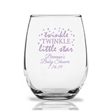 Personalized 9 oz 'Twinkle Twinkle Little Star' Stemless Wine Glass