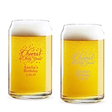 Personalized 'Cheers! to # Years' Milestone Birthday Can-Shaped Glass