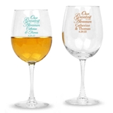 Personalized 'Our Greatest Adventure' Design Stemmed 12oz Wine Glasses