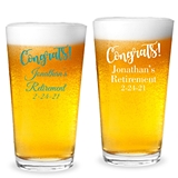 Personalized "Congrats!" Design 16oz Pint Glasses