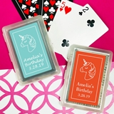 Deck of Playing Cards with Personalized Unicorn Design Sticker on Case