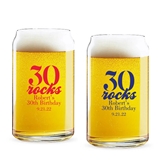 Personalized '30 Rocks' Birthday Design 16oz Beer Can-Shaped Glass