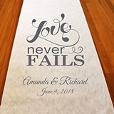 Personalized "Love Never Fails" Aisle Runner (19 Colors)