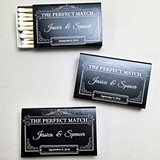 Personalized 'The Perfect Match' Scroll Black Matchboxes (Set of 50)