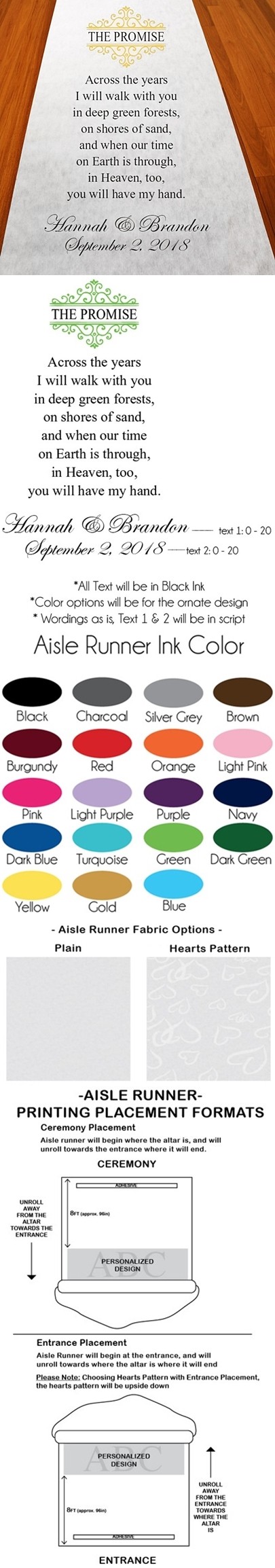 Personalized "The Promise" Aisle Runner (19 Colors)