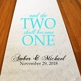 Personalized "Two Shall Become One" Aisle Runner (19 Colors)