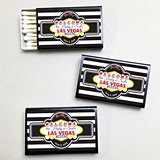 Personalized 'Las Vegas Wedding' Black Matchboxes (Set of 50)