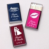 Personalized Wedding Icon Black Matchboxes (61 Designs) (Set of 50)