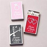 Personalized Wedding Icon White Matchboxes (61 Designs) (Set of 50)