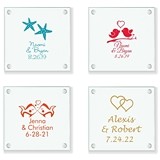 Personalized Fun & Unique Wedding Designs Glass Coasters (61 Designs)
