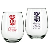 Personalized 15oz Key To My Heart 'I Do' Design Stemless Wine Glass